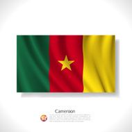 Cameroon waving flag isolated against white background vector illustration