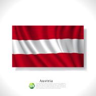 Austria waving flag isolated against white background vector illustration