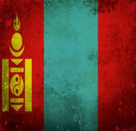 Grunge flag of Mongolia