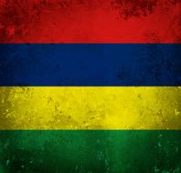 Grunge flag of Mauritius