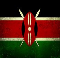 Grunge flag of Kenya