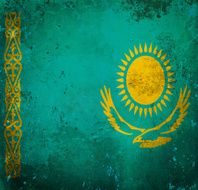 Grunge flag of Kazakhstan