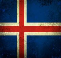 Grunge flag of Iceland