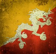 Grunge flag of Bhutan