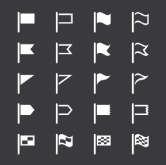 Flag Icons - White Series