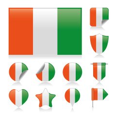 Cote D'Ivoire (Ivory Coast) flag set