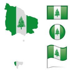 Norfolk Island map & flag