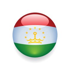 World Flag Button Tajikistan