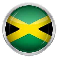 Glossy Button - Flag of Jamaica N4