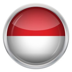 Glossy Button - Flag of Indonesia N4