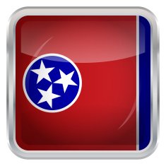 Glossy Button - Flag of Tennessee N4