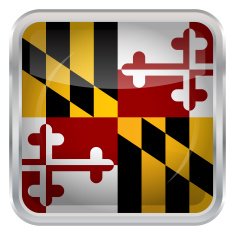 Glossy Button - Flag of Maryland N4