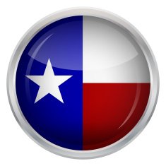 Glossy Button - Flag of Texas N3