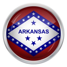 Glossy Button - Flag of Arkansas N4