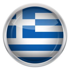 Glossy Button - Flag of Greece N4