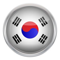 Glossy Button - Flag of South Korea N4