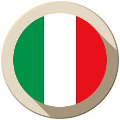 Italy Flag Button Icon Modern