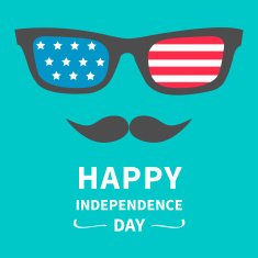 Glasses and mustaches Happy independence day US of America