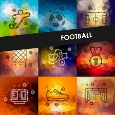 football timeline infographics with blurred background N2