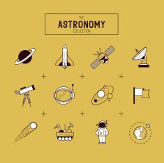 Astronomy Vector Icon Set N3