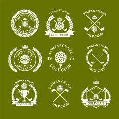 Golf club logos set of templates Vector logotype design White G N2