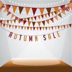 Autumn sale bunting background