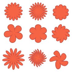 Set of vector flowers N4