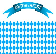 blue ribbon with the words Oktoberfest and Bavarian flag