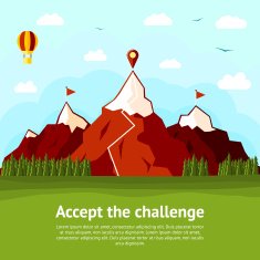 Accept the challenge concept card with high mountains two explored