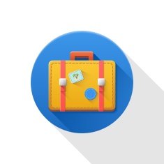 Travel bag flat icon