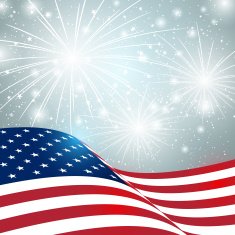 Independence Day card with American flag N5