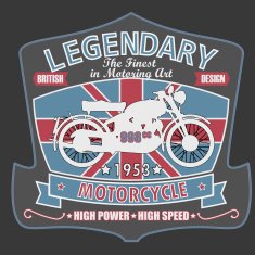 British Motorcycle T-shirt Design vector illustration