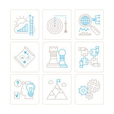 Set of vector business icons and concepts
