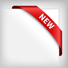 new red corner ribbon