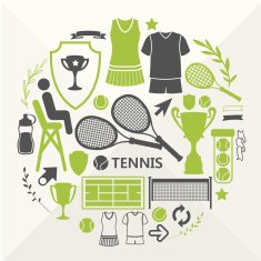Vector illustration with sports objects for tennis N4