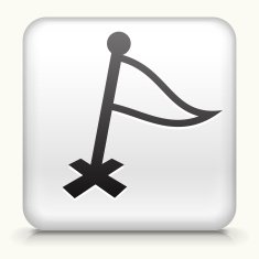 Square Button with Destination Flag