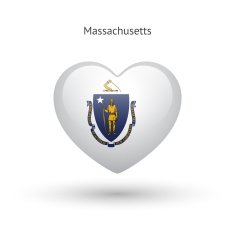 Love Massachusetts state symbol Heart flag icon