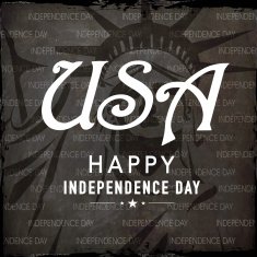 Stylish text USA for American Independence Day celebration