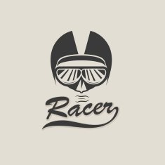 racer head vintage illustration N3