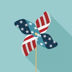 4th of July card with flat design N2