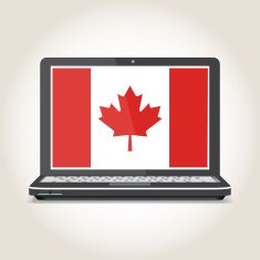 Flag of Canada screensaver on a notebook
