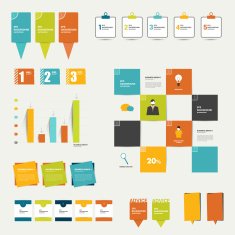 Collection of colorful flat infographic elements N2