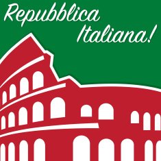 Italian Republic Day card in vector format N16