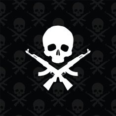 Skull with rifles