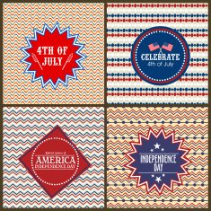 Set of greeting cards for American Independence Day