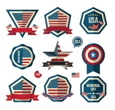 Badges usa vector set