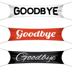 Goodbye banner flag vector set