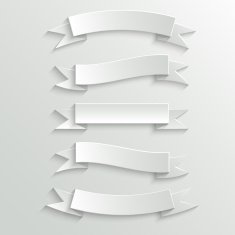 White Paper Banners and Ribbons