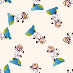 Space astronaut cartoon sticker icon