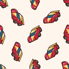 f1 racing cartoon seamless pattern background N57